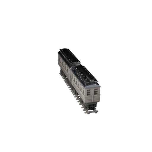 Low Poly Oldtimer-Personenzug 3D-Modell für Unity