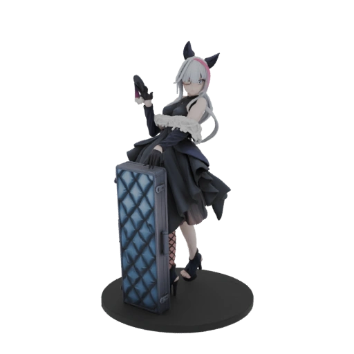 Gothic Lolita Figure with Suitcase