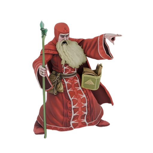 Red Wizard with Staff and Book