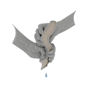 Hands Squeezing Cloth with Water Droplet