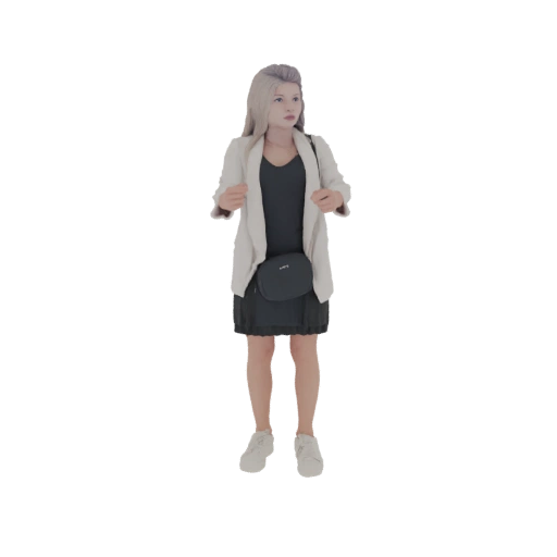 Woman in Blazer and Dress