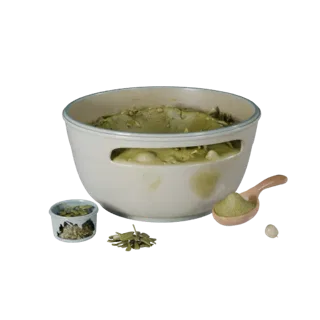 Fresh Herb Flour Bowl 3D Cinematic Asset for Studio