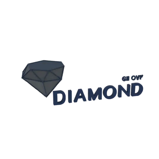 3D render of the 'Glow Diamond' logo, featuring a faceted diamond icon and bold text.