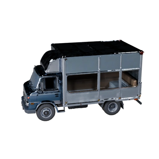 Modelo 3D de Caminhão de Carga Vintage para Blender e Jogos -