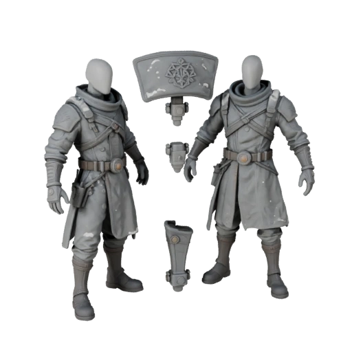 Modello di Personaggio Corazzato Sci-Fi - Modellato