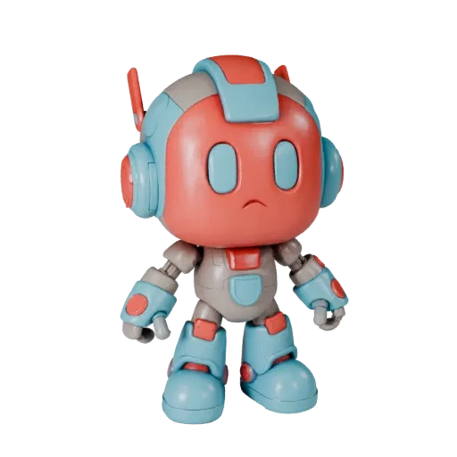 Mascot Robot Figurine STL printable 3D model preview showing pose, three-quarter display angle
