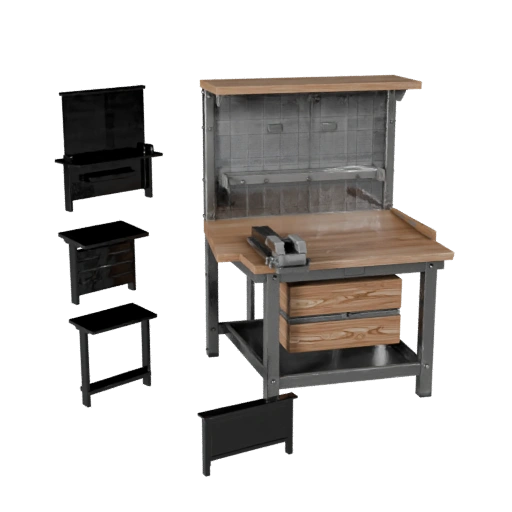 Modular Mechanic Workbench 3D Asset for Kit Builds