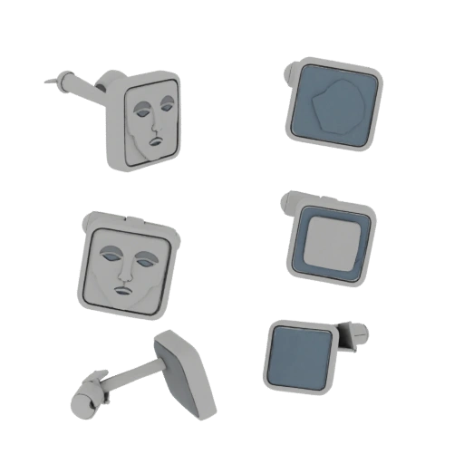 Square Cufflink 3D Catalog Asset for Online Stores