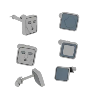 Square Cufflink 3D Catalog Asset for Online Stores