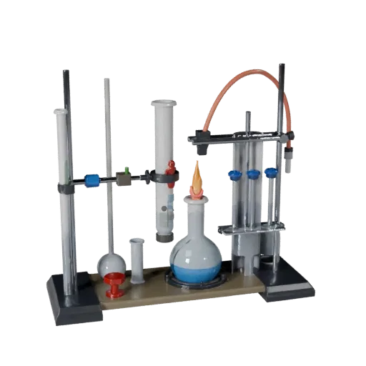 Chemistry Lab Burner Stylized 3D model, stylized isometric render, showing glass, recognizable lab forms.