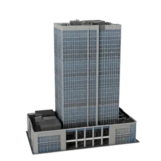 High Poly Futuristic Skyscraper 3D Model for Archviz