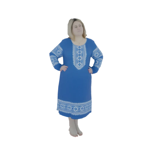 Woman in Blue Dress