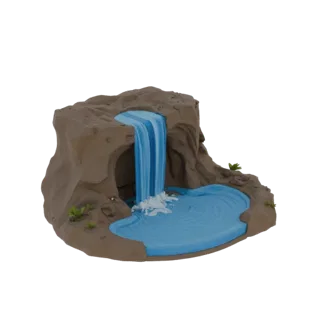Cave Waterfall Pool STL 3D for Resin Printing Assets