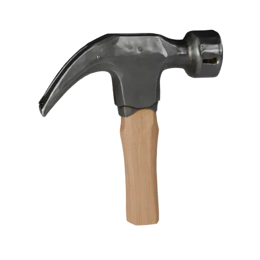Clean Hammer High Poly 3D model, close-up studio render, showing painted metal, functional silhouettes.