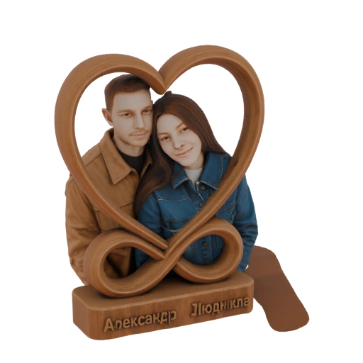 Couple Infinity Heart Sculpture 3D Model