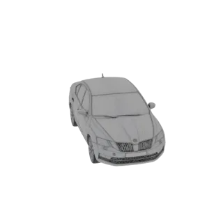 A 3D model of a Skoda Octavia shown in a wireframe style against a white background.