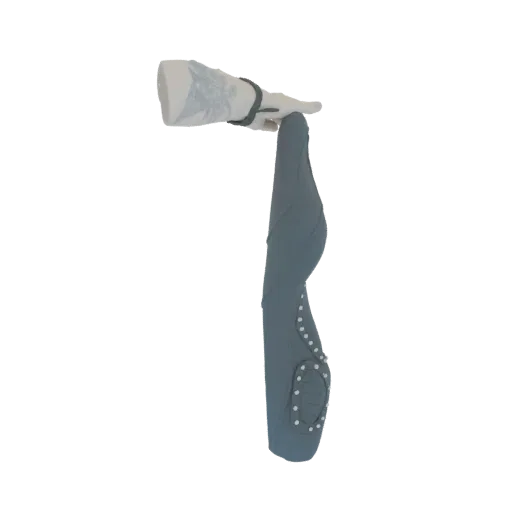 3D-Render eines eleganten Arm- und Beinrüstungssets mit gemustertem Armschutz und besetztem Beinschutz.