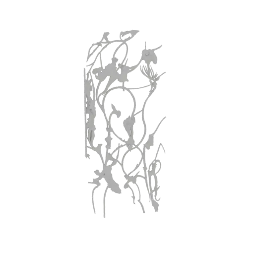 3D-Modell eines opulenten, komplexen Ranken-Designs mit fließenden floralen und Ranken-Motiven.