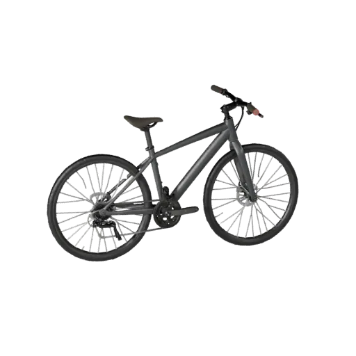 Modelo 3D de Bicicleta Esportiva, viewport de jogo em três quartos, ativo de veículo pronto para Unity com equilíbrio de quad