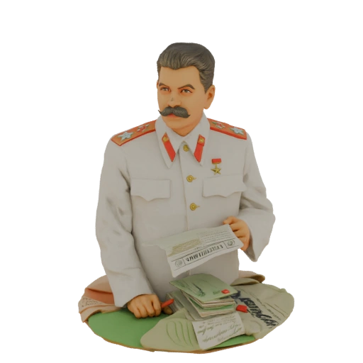 Stalin Bust with Documents