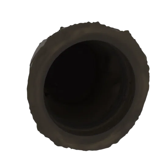 A 3D render of a dark, rough-edged tunnel entrance with a deep, shadowy interior, isolated on a white background.