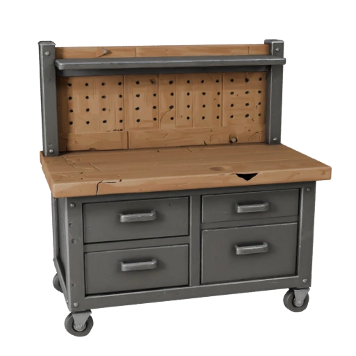 Mechanic Workbench 3D Asset for Game Engine Levels