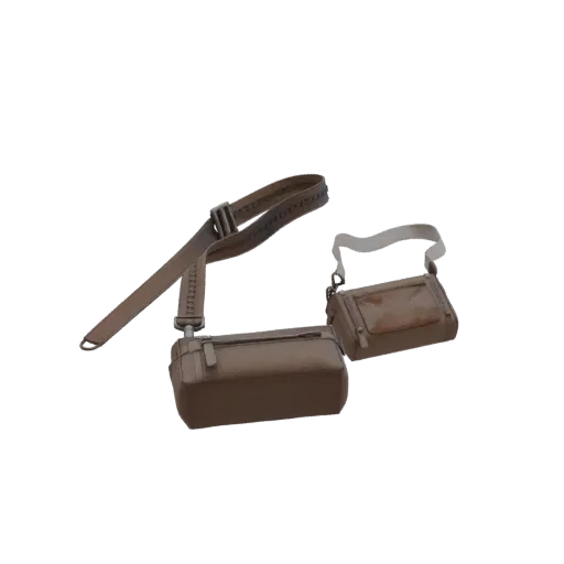 Woven Bag Strap Printable 3D model, isometric STL render, showing leather, flexible strip form.