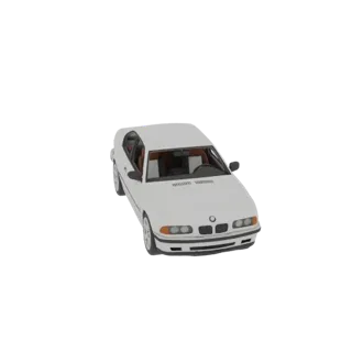 3D Modell BMW E39 Karosserie weiß, Vorder- und Seitenansicht, innen leer