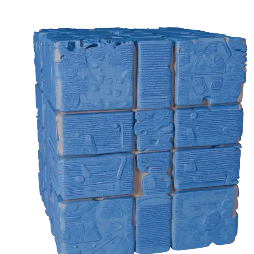 Alien Crystal Plain Tile Stylized 3D model, stylized isometric environment render, showing layered soil, raised bases.