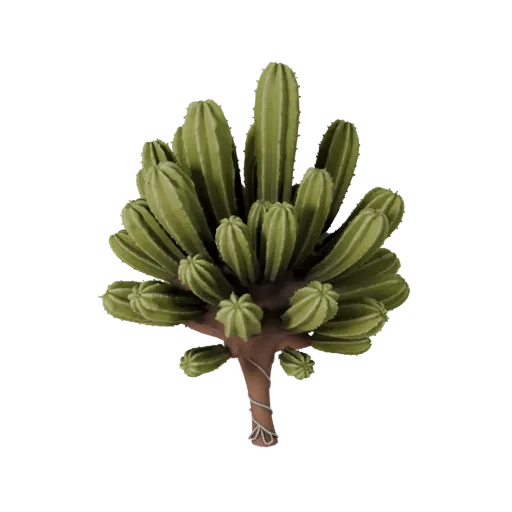 Cactus Desert Cluster Unreal Engine 3D model, top-down viewport view, showing leaf clusters, terrain detail.