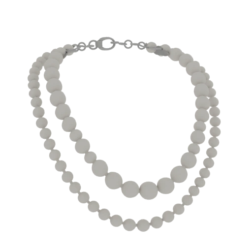 Pearl Chain Necklace 3D Print Asset for Studio Use