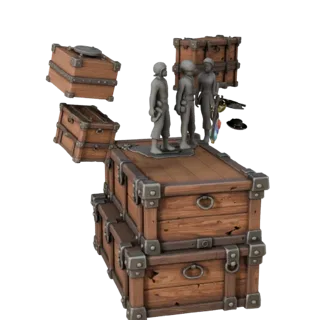 Modular Pirate Crate 3D Layered Asset for Builders