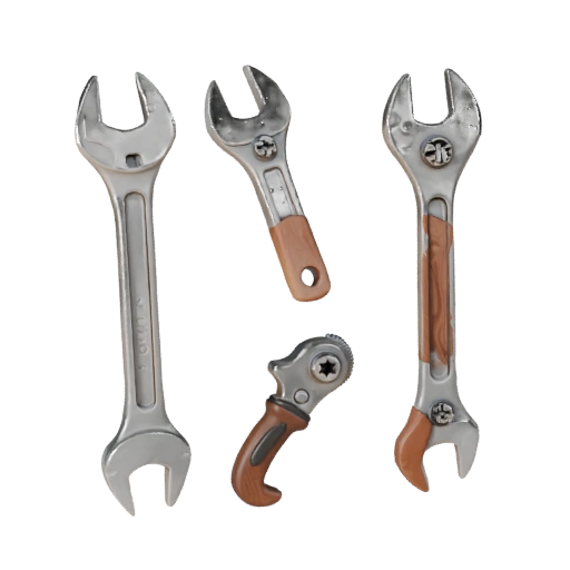Vintage Wrench 3D Realtime Asset for Studio Levels