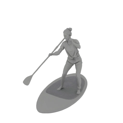 Woman Stand Up Paddleboarding 3D Model
