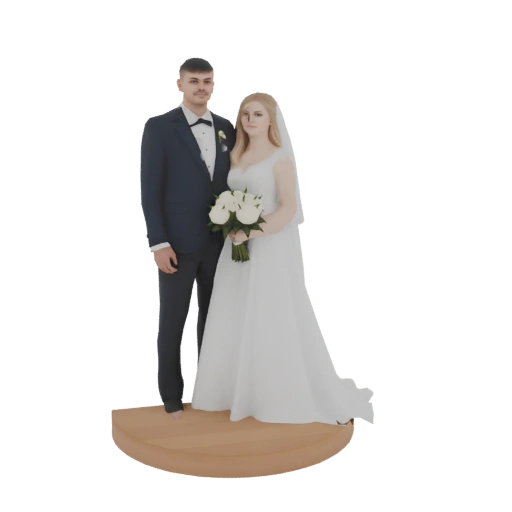 Wedding Couple Cake Topper 3D Model