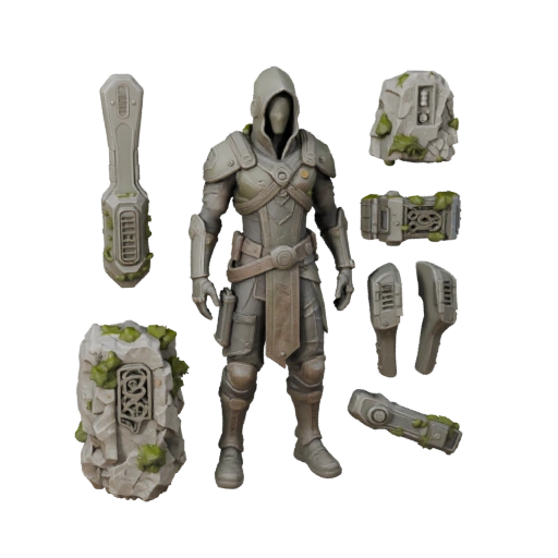 Modelo de Personagem Assassino de Assalto de Ficção Científica - Articulado
