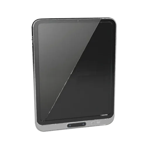 Compact Tablet Phone Modular 3D model, isometric modular kit view, showing glass screens, thin device proportions.