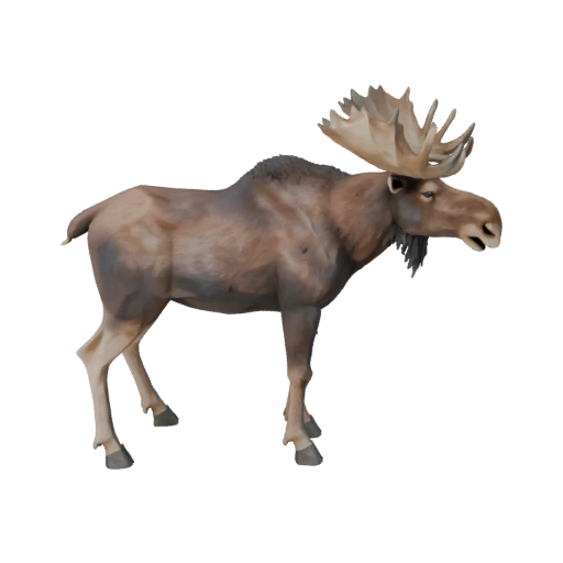 Modelo 3D de Alce Poligonal Bajo - Asset de Juego para Unity con FBX | Libre de Regalías
