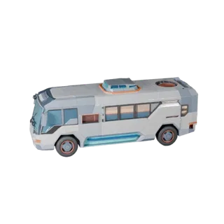 Bus Volant 3D - Modèle Low Poly Prêt pour le Jeu PBR