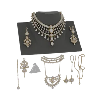 Bridal Jewelry Set 3D Asset for Hero Cabinet Pages