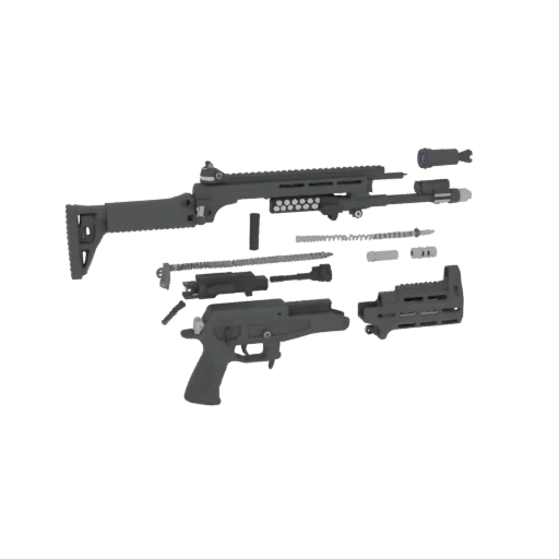 Assault Rifle Components 3D Model
