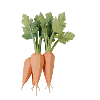 Garden Carrot Bunch 3D Game Asset for Realtime Use