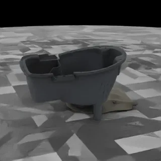 Modern Grey Bathtub with Integrated Seat