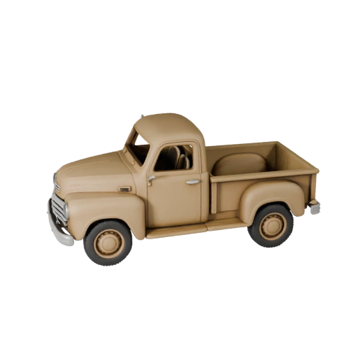 Camioncino d'epoca stampabile STL Modello 3D per Asset