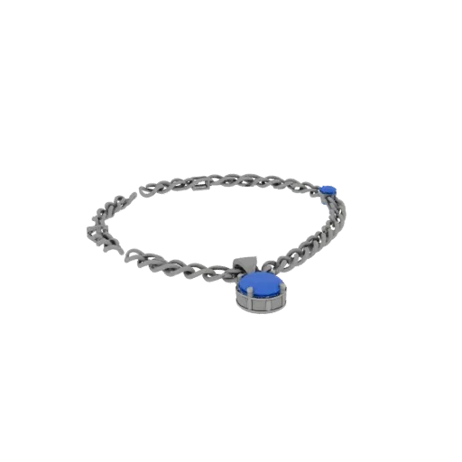 Modèle 3D de Collier Superposé prêt pour studio, rendu de côté, montrant la silhouette et le contraste de surface.