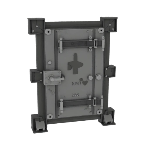 Industrial Locked Door Panel 3D Asset for Printing