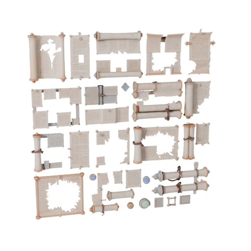 Stylized Fantasy Scroll Bundle 3D Casual Game Asset