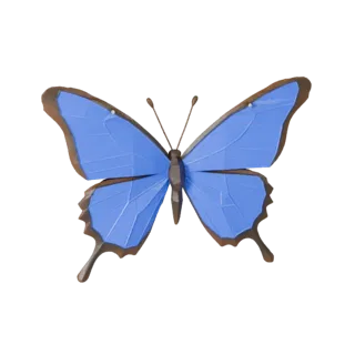 Low Poly Blue Morpho Butterfly 3D Model - Unity Game Asset with FBX