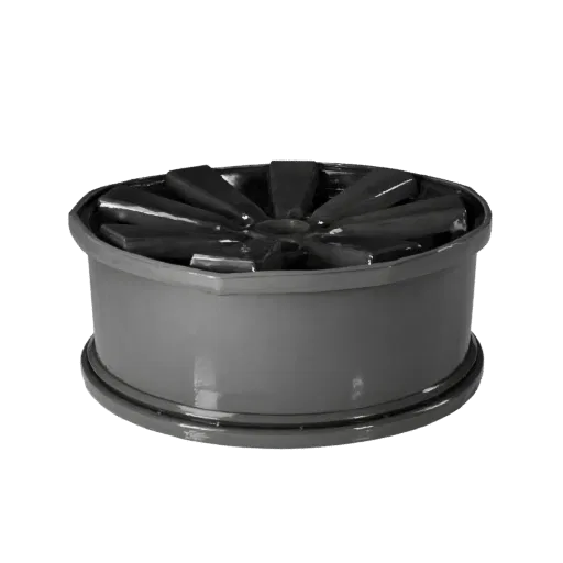 Modello 3D Ruota Auto Low Poly, viewport di gioco tre quarti, asset veicolo low-poly con bordi puliti, logica di attacco e le