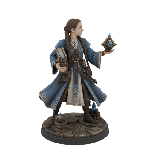 Female Scholar with Grimoire and Orb